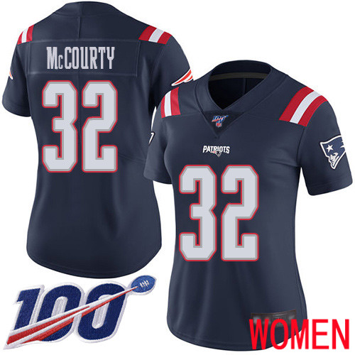 New England Patriots Football #32 100th Season Limited Navy Blue Women Devin McCourty NFL Jersey->women nfl jersey->Women Jersey